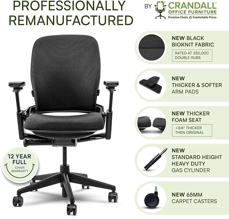 Steelcase Leap V2 Office Chair - Remanufactured by Crandall Office