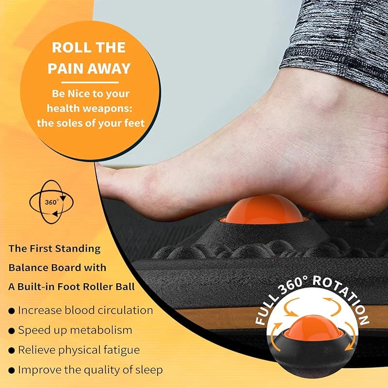 Trobing Standing Desk Mat Balance Board with Rollerball — image 4