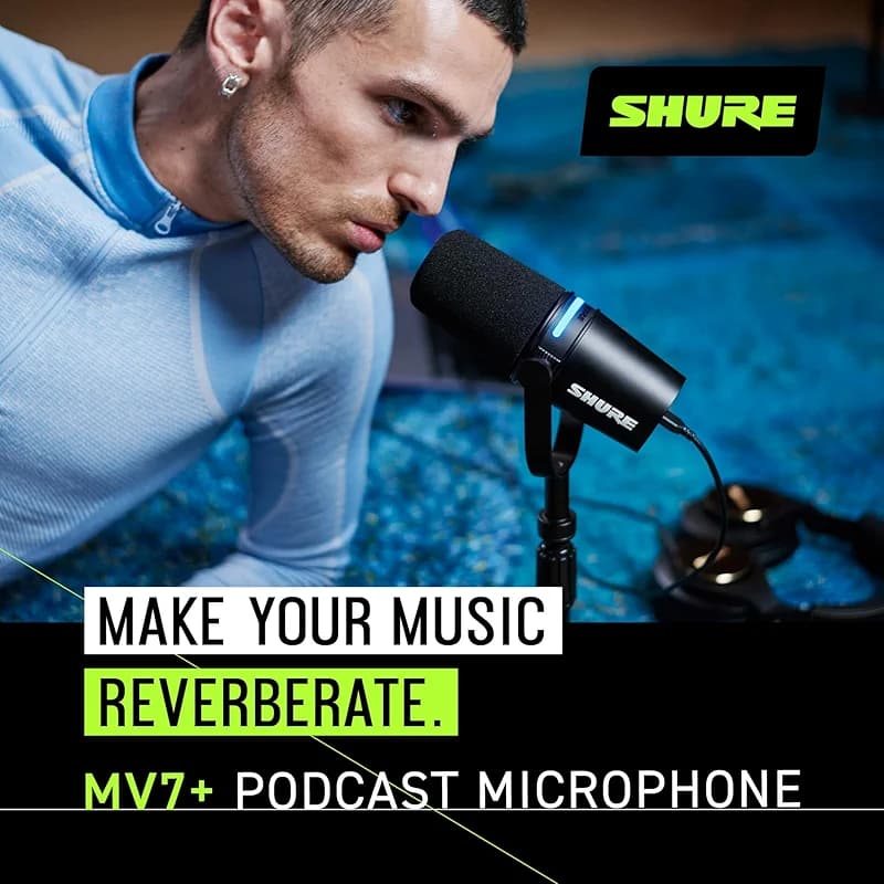 Shure MV7+ Podcast Dynamic Microphone with Stand – OBS Certified — image 3