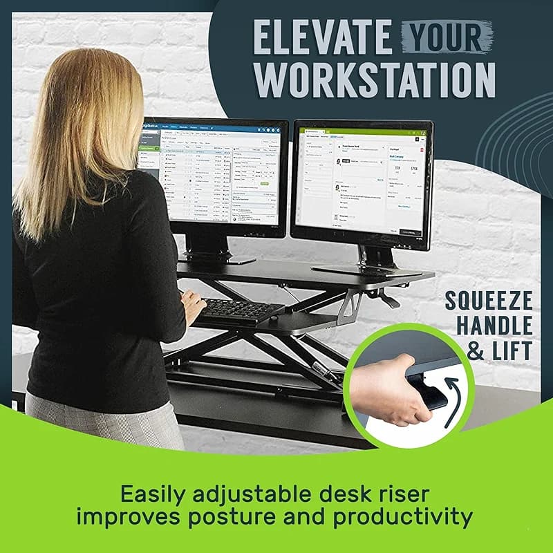 TechOrbits Standing Desk Converter - 32 Inch Adjustable Sit to Stand Up — image 8