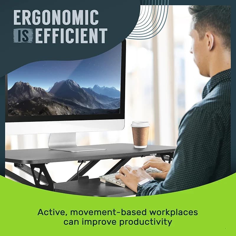 TechOrbits Standing Desk Converter - 32 Inch Adjustable Sit to Stand Up — image 6