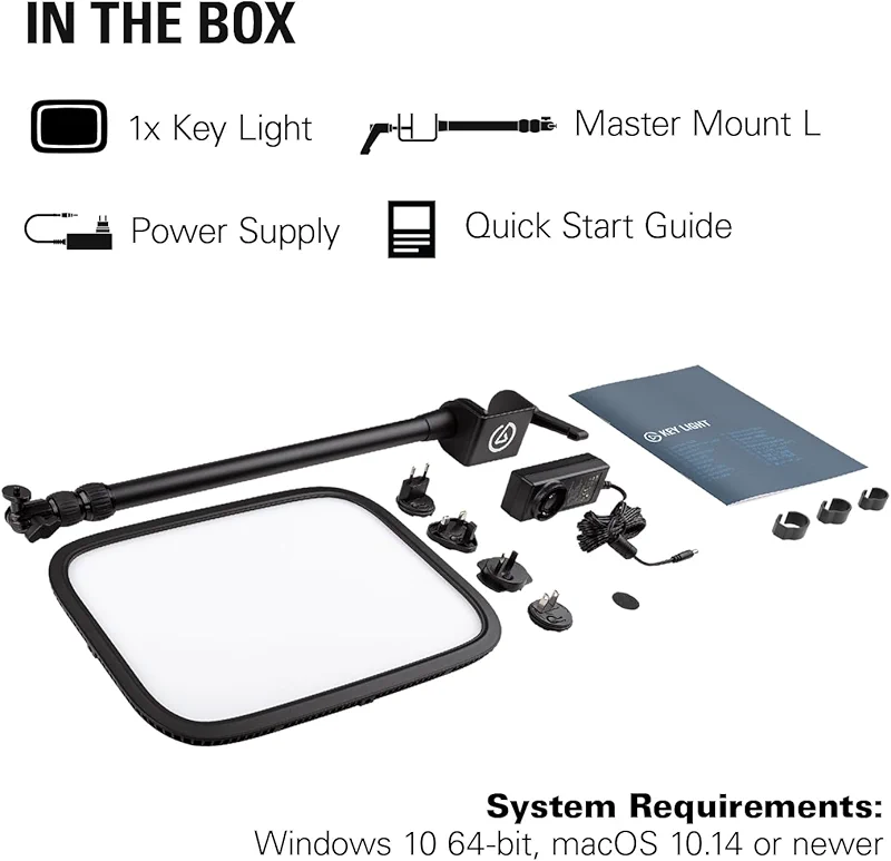 Elgato Key Light - Professional 2800 lumens Studio Light with Desk clamp