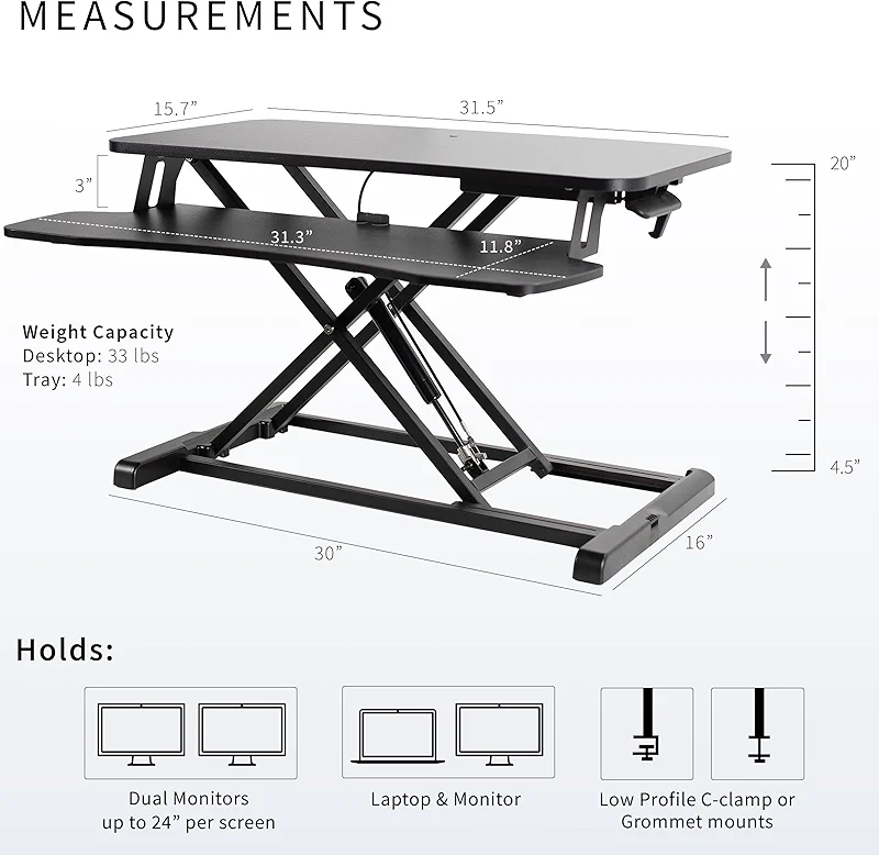 VIVO 32 inch Desk Converter