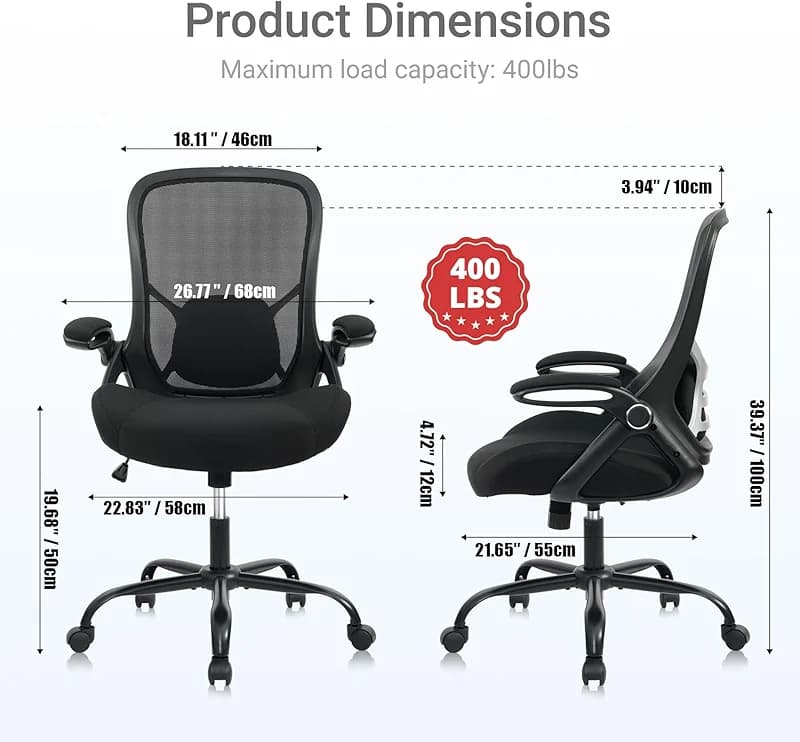 HYLONE Big and Tall 400lbs Heavy Duty Office Chair